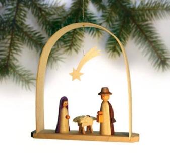 Christbaumschmuck – Christi Geburt im Bogen farbig – Größe ca. 13 cm