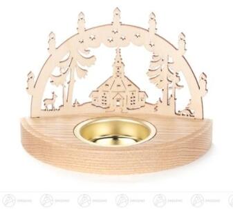 Teelichthalter Seiffener Kirche Breite x Höhe x Tiefe 12 cmx8,5 cmx6,5 cm