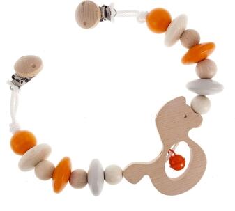 Kinderwagenkette – liebevoll gestaltetes Pferd mit bunten Perlen und Glöckchent – BxHxT 50 x 7,5 x