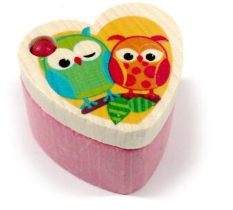 Holzdose – liebevoll gestaltete Milchzahndose mit bunter Eule – BxHxT 4,5 x 3,5 x 4 cm