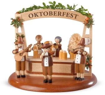 Spieluhr – Motivplattform Bayerischer Biergarten mit Musikanten und Wirtsleuten – øxH 15 x 15 cm