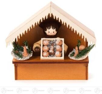 Weihnachtliche Miniatur Weihnachtsmarktbude Christbaumschmuck Höhe ca 7,5 cm