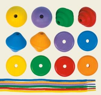 Holzspielzeug - farbige Holzperlen XXL - LxBxH 90x90x210mm