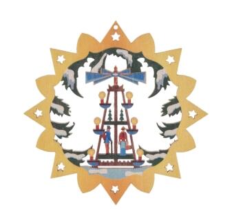 Baumbehang Pyramide bunt (VE 6) BxH 6x6cm