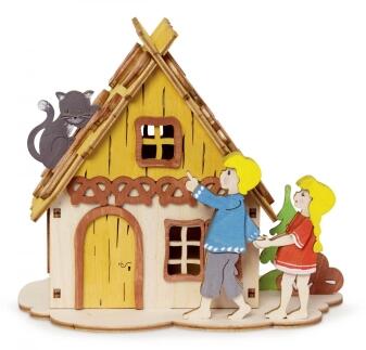 Bastelsatz Spardose Hänsel und Gretel 16x12x14cm