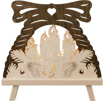 Standleuchte – Kerze – naturfarben – BxHxT ca. 30 x 32 x 6 cm