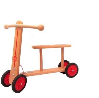 Holzspielzeug - stabiler Lauflernroller Holzroller „Easy Rider“ mit Siebdruckmustern – LxBxH ca.