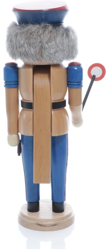 Weihnachtsfigur - Nußknacker Eisenbahner mit Kelle und Pfeife - Ansicht Hinten - Hergestellt in