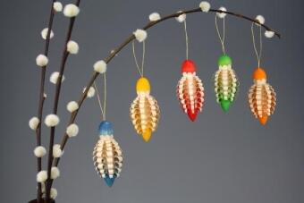 Strauchbehang farbenfrohes Spanzapfen 5er-Set aus naturbelassenem Lindenholz von Baum- und