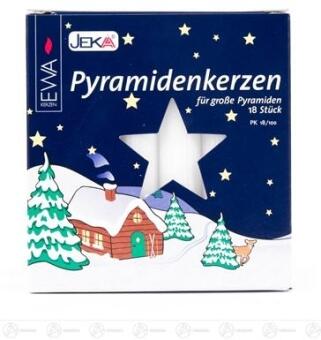 Pyramidenkerzen – traditionelle weiße Kerzen für erzgebirgische Pyramiden Ø 1,7 cm H 11,5 cm, 18