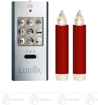 Weihnachtsbeleuchtung elegante Mini-Kerzen in leuchtendem Rot mit Fernbedienung und Batterien von