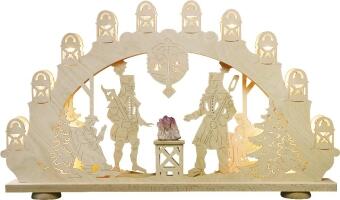 LED Lichterbogen Bergmann mit Amethyst aus Holz von Weigla Günter Gläser Leuchtenherstellung,