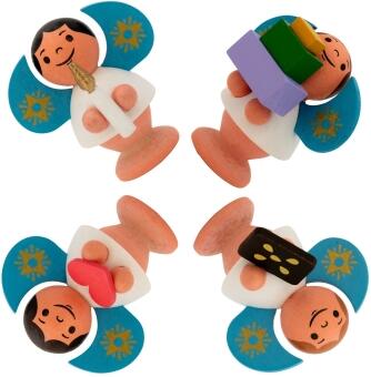 Miniaturfiguren Sternengel mit Geschenken aus Holz von Spielwarenmacher Günther e.K., kleine Engel
