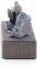 Miniaturbergwerk - Bergmann aus Zinn Huntschieber mit Edelstein Bunt - Ansicht Links - Bestückt mit verschiedenen Steinen