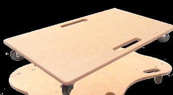 Holzbodenroller – stabiles Rollbrett aus massivem Holz mit 4 Rollen – LxBxH ca. 60x35x9 cm