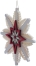 Christbaumschmuck - Spanstern aus 8 gestochenen Bäumchen - mit Roten Stern & Natur Rauten - Ansicht Links - Mit Hand gestochene Bäumchen