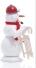 Räucherfigur - Räuchermann Schneemann Rot mit Hörnerschlitten - Ansicht Rechts - Eine Schöne