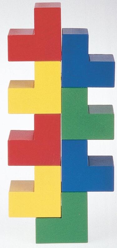 Holzspielzeug - buntes Bausteinspiel „Multipo“ - LxBxH 177x177x44mm