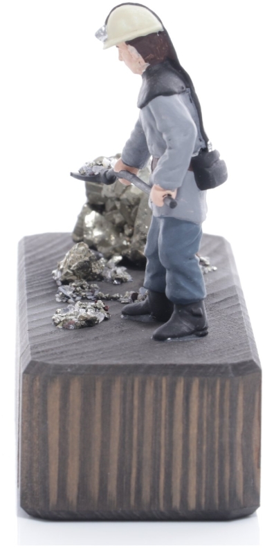 Wismut-Kumpel mit Bohrhammer mit Edelstein Bunt - Ansicht Links - Ein Eycatcher in jeder Wohnung