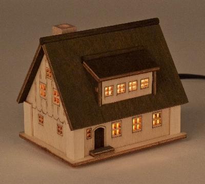 Lichterhaus Wohnhaus 2 OHNE Leuchtmittel BxHxT 90x90x60mm