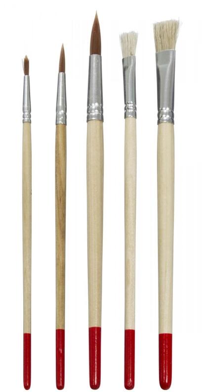 Bastelzubehör – vielseitiges Pinselset mit Borsten- und Synthetikpinseln, naturfarben – für kreative