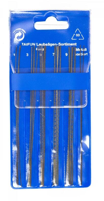 Bastelzubehör Laubsägeblätter Sortiment 130 mmje 4x in Stärken 1, 3, 5, 7, 9 Höhe 1,3cm