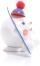 Räucherfigur - Räucherschneeball mit blauen Snowboard und Mütze - Ansicht Rechts - für normale Räucherkerzen