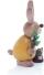 Osterfigur – liebevoll gestalteter Osterhase mit Maulwurf und grünem Zweig – BxHxT ca. 6x12x6 cm -