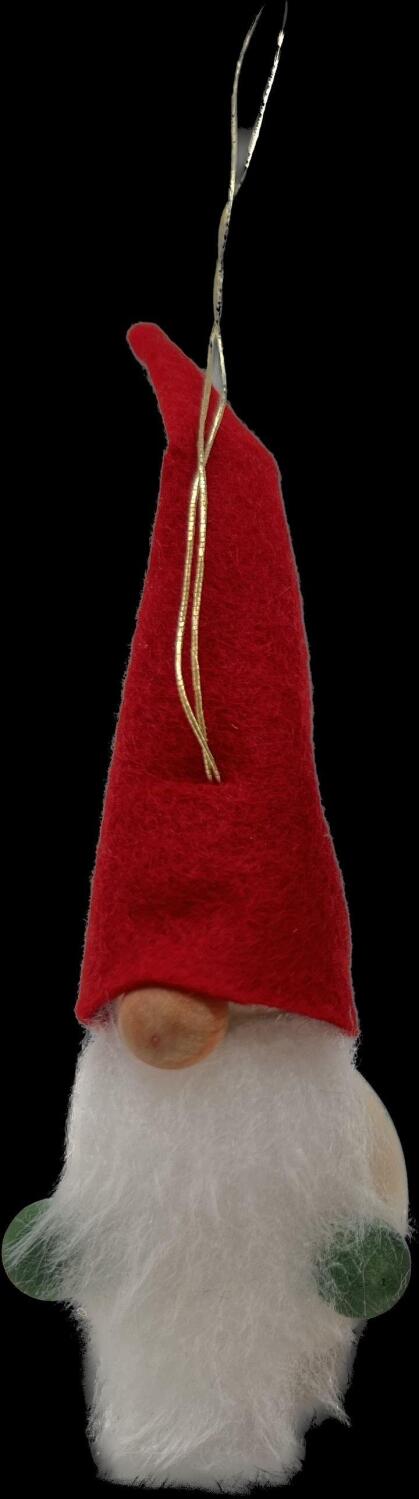 Christbaumschmuck &ndash; liebevoller Wichtel mit roter Filzm&uuml;tze und weichem Bart, handgefertigt &ndash; BxHxT = 5 x 10 x 5 cm