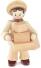 Miniaturfigur Paketzusteller natur von Großhandel Dregeno, handgefertigte Holzfigur mit Paketen in
