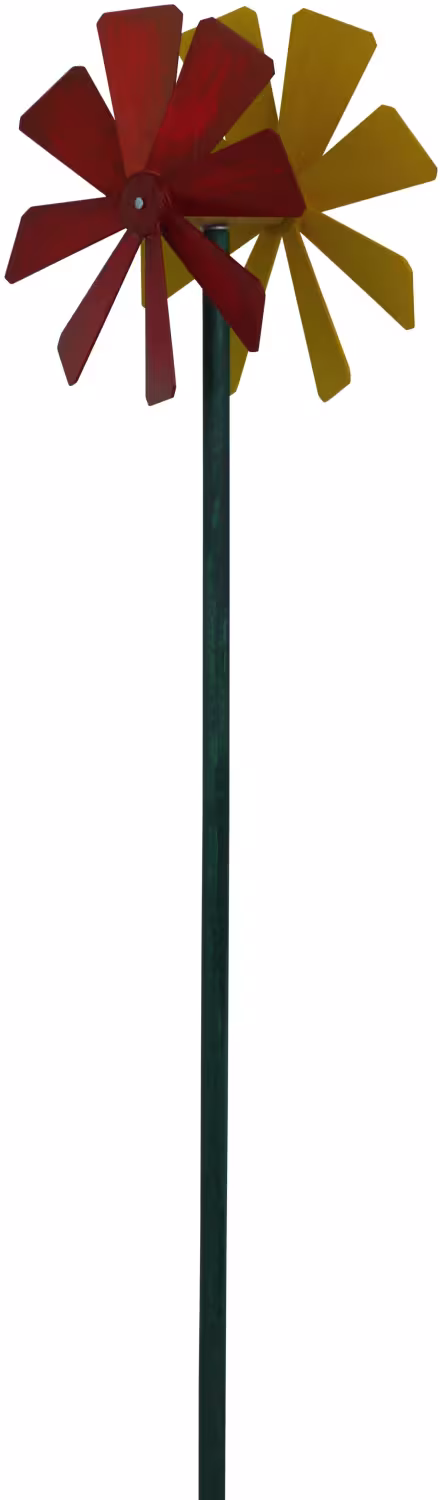Windspiel Blume Länge 65 cm aus Holz mit rot-gelben Blütenblättern von Holzspielzeug und