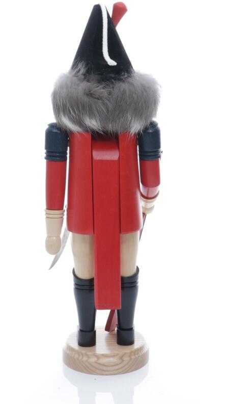 Weihnachtsfigur - Nußknacker Englischer Offizier mit Gewehr und Schwert - Ansicht Hinten - Mit Viel