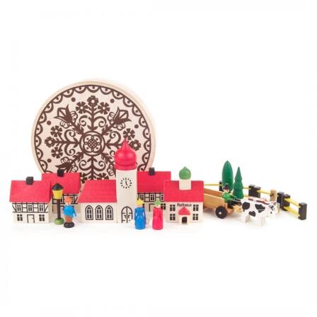 Miniaturfigur Dorf in Spandose (17 Teile) Höhe 5cm