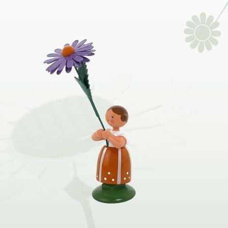 Miniaturfigur Blumenmädchen mit Aster Höhe 12cm
