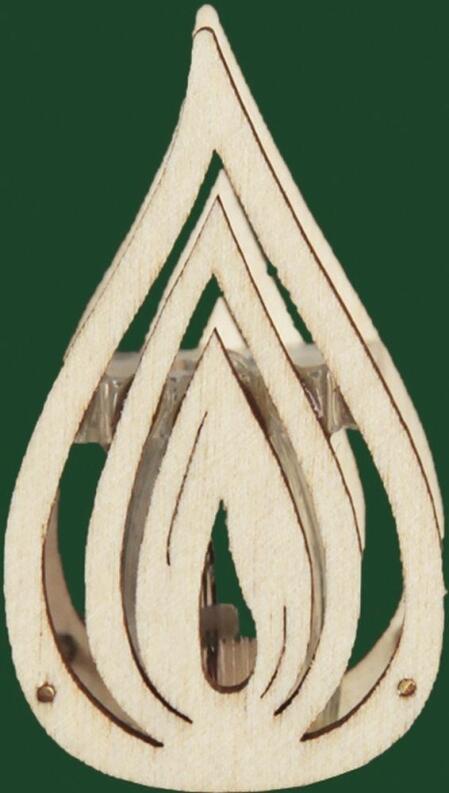 Aufsteckflamme – filigranes Ersatzteil für Schwibbögen und Riffelkerzen, naturfarben aus Sperrholz –