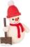 Bastelsatz Schneemann mit Schneeschieber rot Höhe 6 cm von Großhandel Dregeno, Holzfigur mit roter