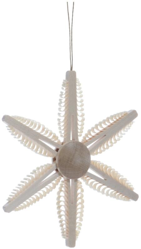 Christbaumschmuck - Spanstern mit 6 gestochenen Bäumchen & geschlitzt - Ansicht Vorne - Hergestellt