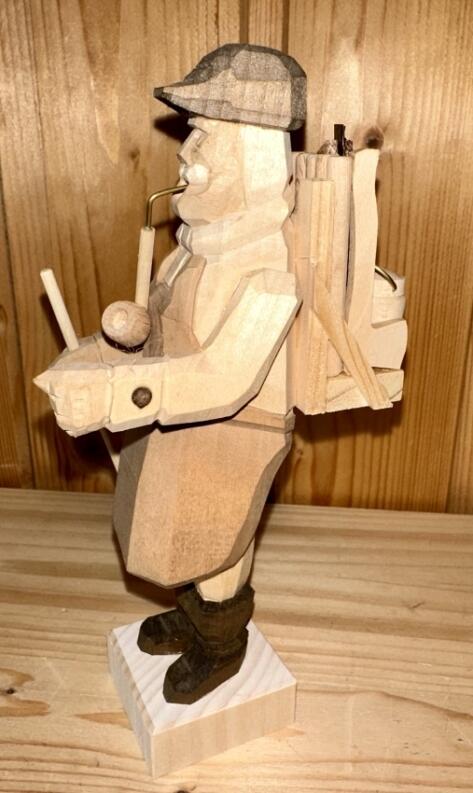 Räuchermann – detailreicher Holzmacher mit Axt und brauner Arbeitskleidung – BxHxT = 10 x 18 x 10 cm