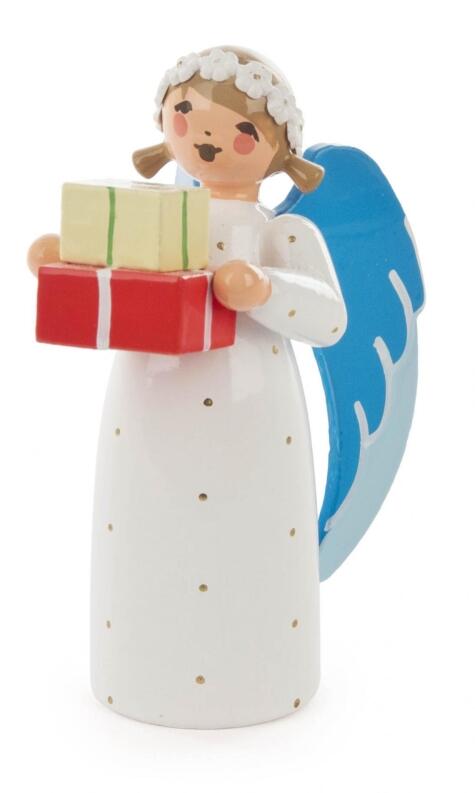 Engel weiß mit Paket H: 7,5cm