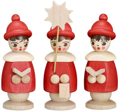 Miniaturfiguren 3 Kurrendefiguren rot Höhe 5cm