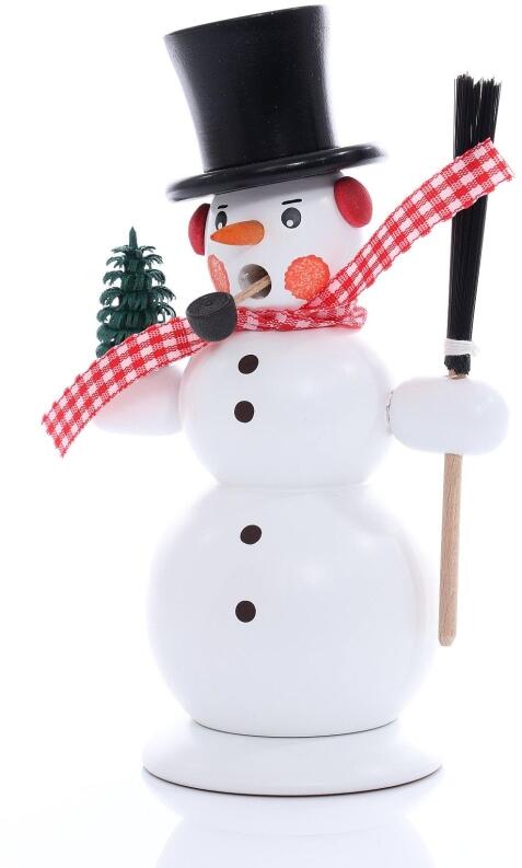 Räucherfigur – charmanter, handgefertigter Räuchermann Schneemann in Weiß – Höhe ca. 13 cm