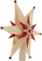 Baumschmuck Baumspitze aus Holz mit großem Stern und kleinen roten Sternen, beleuchtet,