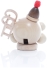 Räucherfigur - Räucherschneeball Natur mit Schlitten und Bommelmütze - Ansicht Hinten - In