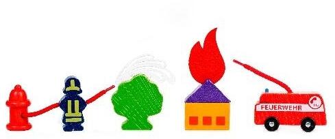 Holzspielzeug - Feuerwehrspiel Tatütata - BxHxT 9x17,5x9cm