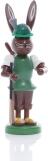 Osterfigur – detailreicher Osterhase Jäger mit Gewehr und Hasenbaby im Rucksack – BxHxT ca. 4x9x3 cm