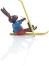 Osterfiguren - Osterhase Sturzhase mit Ski Bunt - Ansicht Rechts - Sammlerfigur