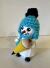 handgeschnitzter Schneemann Frosti Max mit blauer Wollmütze und Zuckertüte – BxHxT 5 x 8 x 5 cm