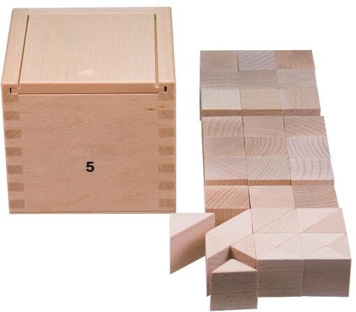 Holzspielzeug Gabe 5 Fröbelspiel 21 Würfel (25 x 25 x 25 mm) LxBxH 96x96x90mm