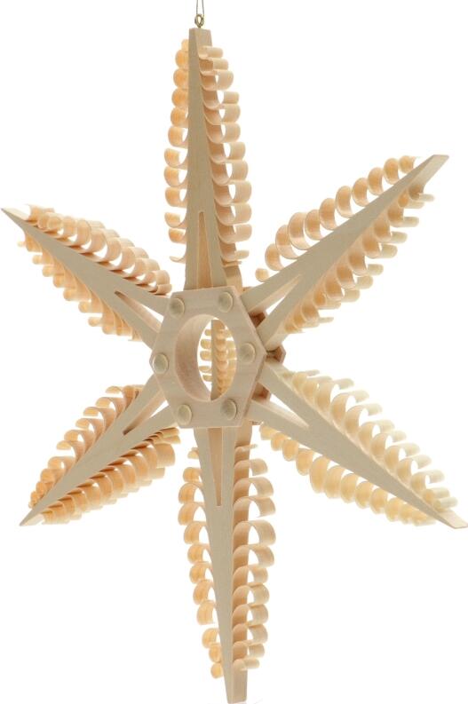 Spanstern mit 1gestochenem kleinen Baum Mittig - Ansicht Links - Alle Bäumchen mit Hand gestochen