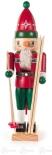 Nussknacker – detailreicher Skifahrer mit buntem Helm und eleganten Skiern, winterliches Design – H 